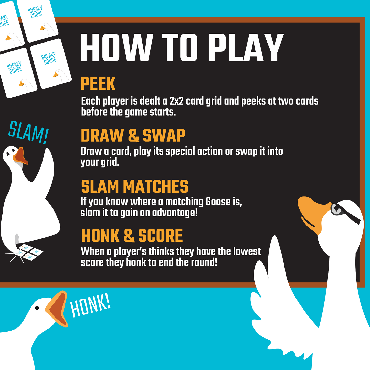 Sneaky Goose: Quick Thinking Memory Game for Kids, Teens & Adults